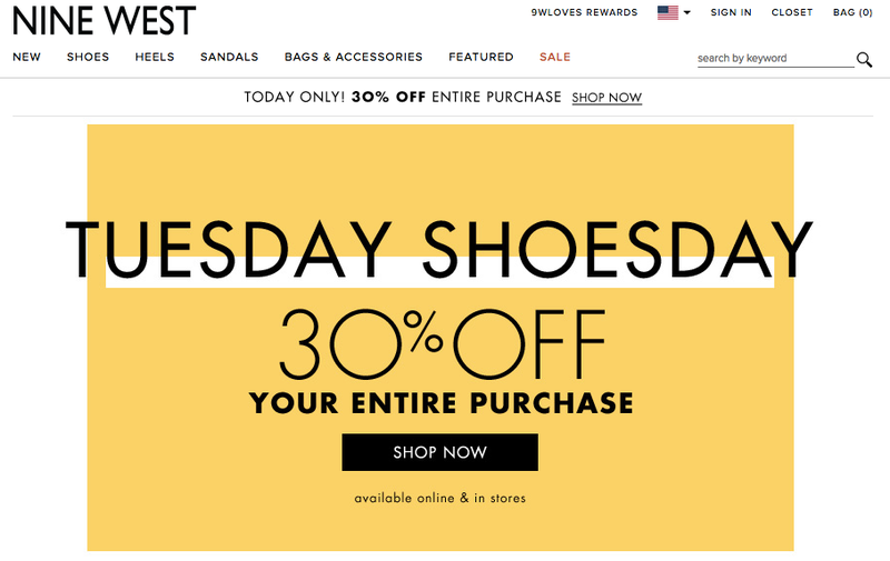 Nine West, 30% off your entire purchase